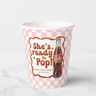 She's Ready to Pop Baby Shower Paper Cups