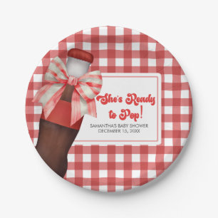 She's Ready to Pop Baby Shower  Paper Plate