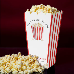 She's Ready To Pop Baby Shower Popcorn Favor Box