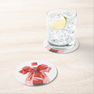 She's Ready to Pop Baby Shower Round Paper Coaster
