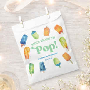 She's Ready To Pop Blue Popsicle Baby Shower Favour Bag