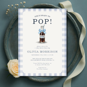 She's Ready to Pop Boy Blue Baby Shower Invitation