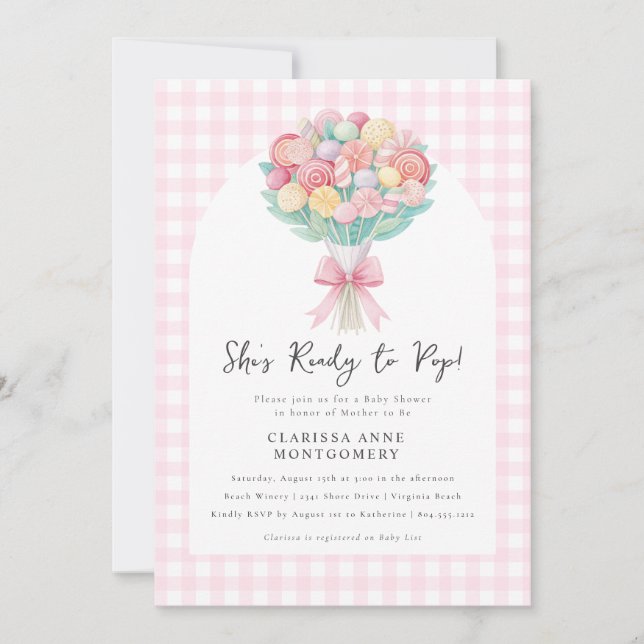 She's Ready to Pop Cake Baby Shower Invitation  (Front)