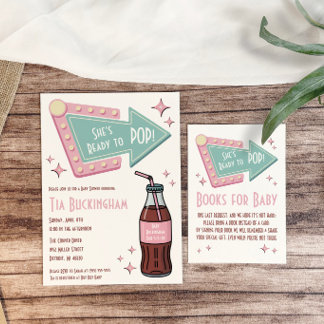 She's Ready to POP! Diner, Books for Baby Enclosure Card