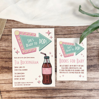 She's Ready to POP! Diner, Diaper Raffle Enclosure Card
