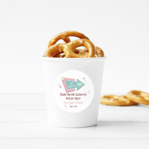 She's Ready to POP Diner, Soda Baby Shower Favour Classic Round Sticker