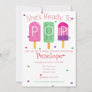 She's Ready to Pop Invitation