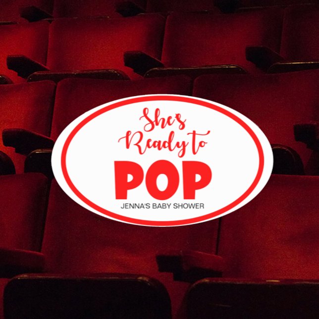 She's Ready to Pop Oval Personalized Stickers (Creator Uploaded)