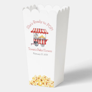 She's Ready to POP! Popcorn Baby Shower Favor Box