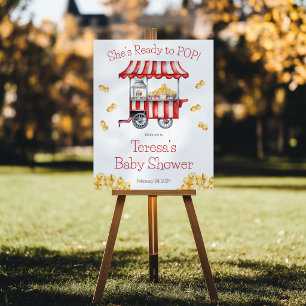 She's Ready to POP! Popcorn Baby Shower Welcome Poster