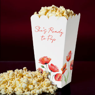 She's Ready To Pop Poppy Flower Spring Baby Shower Favor Box