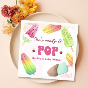 She's Ready To Pop Popsicle Baby Shower Napkins