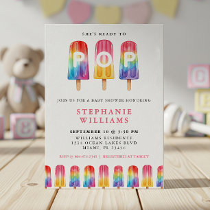She's Ready To Pop Popsicle Summer Baby Shower Invitation