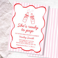 She's Ready To Pop Red Soda Bottle Baby Shower