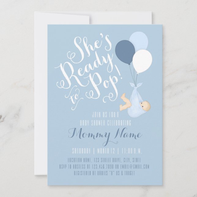 She's Ready To Pop! Shower Invitation (Front)