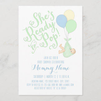 She's Ready To Pop! Shower Invitation