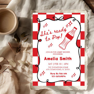 She's Ready to Pop Soda Baby shower Invitation