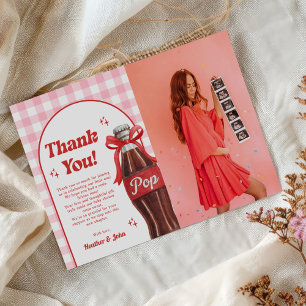 She's Ready to Pop Soda Baby Shower Photo Thank You Card