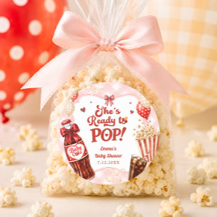 She's Ready to Pop Soda Baby Shower Thank You Classic Round Sticker