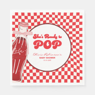 She's ready to pop soda cola baby shower  napkin