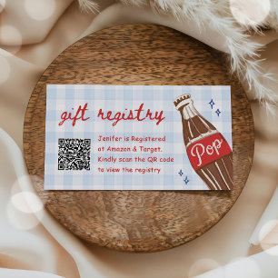 She's Ready to Pop Soda QR Code Gift Registry Enclosure Card