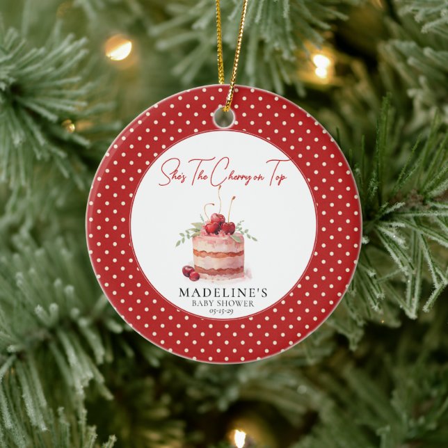 She's the Cherry on Top Baby Shower  Ceramic Ornament (Tree)