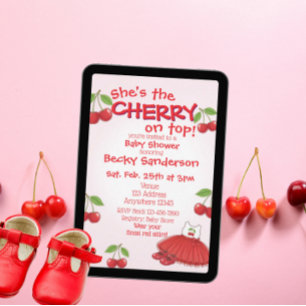 She's the CHERRY on top Baby Shower Invitation