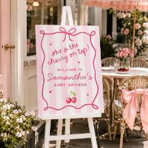 She's the Cherry on Top Baby Shower Welcome Sign