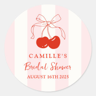 She's the Cherry on Top Bridal Shower Classic Round Sticker