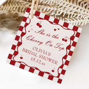 She's the Cherry On Top Bridal Shower Favour Tags