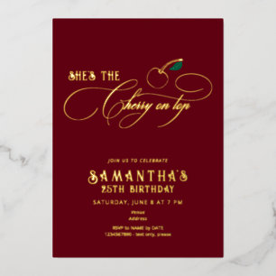 She's the Cherry on Top Minimalist Script Birthday