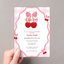 She's The Cherry On Top Pink Gingham Bridal Shower