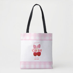 She's The Cherry On Top Pink Red Bridesmaid Gift Tote Bag