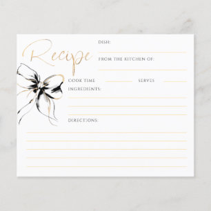 She's Tying the Knot Black Bow Bridal Recipe Card