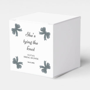 She's Tying The Knot Black Bow Bridal Shower Favor Box