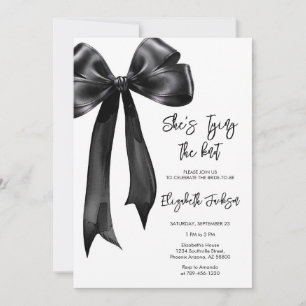 She's Tying the Knot Black Bow Bridal Shower Invitation