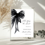 She's Tying The Knot Black Bow Bridal Shower Poster<br><div class="desc">Celebrate the bride-to-be in style with this elegant She’s Tying The Knot Black Bow Bridal Shower Welcome Sign. Featuring a chic black bow design and modern typography, this sign creates a sophisticated and memorable entrance for your bridal shower celebration. The timeless black and white aesthetic adds a touch of minimal...</div>
