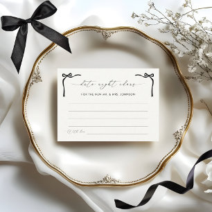 She's Tying the Knot Black Bow Date Night Ideas Enclosure Card