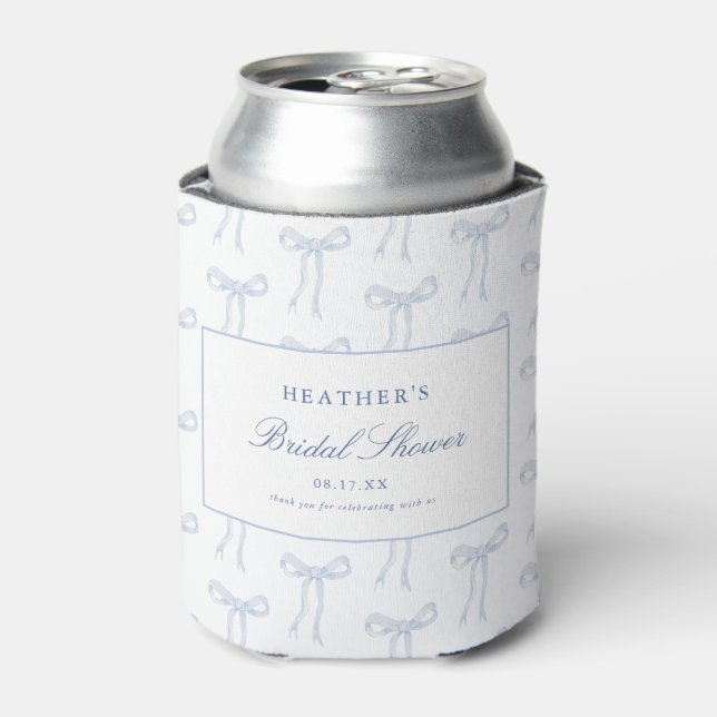 She's Tying The Knot Blue Bridal Shower Favours Can Cooler (Can Front)
