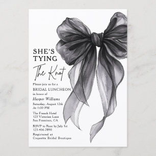 She's Tying The Knot Bow Bridal Luncheon Invitation