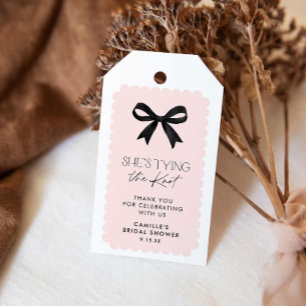 She's Tying The Knot Bow Bridal Shower Gift Tags