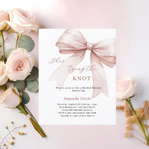 She's tying the knot bow Bridal Shower invitation