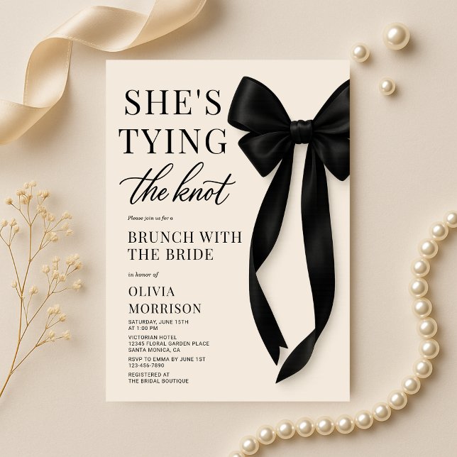 She's Tying The Knot Bow Brunch with the Bride Invitation (Creator Uploaded)