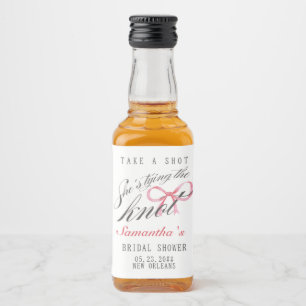 She's Tying the Knot Bow Coquette Bridal Shower Liquor Bottle Label