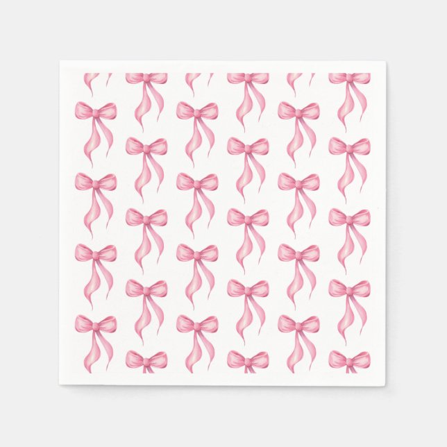 She's Tying the Knot Bow Pattern Bridal Shower Napkin (Front)