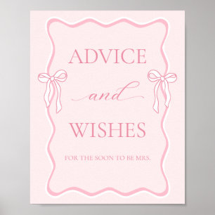 Shes Tying the knot Bridal Shower Advice & Wishes Poster