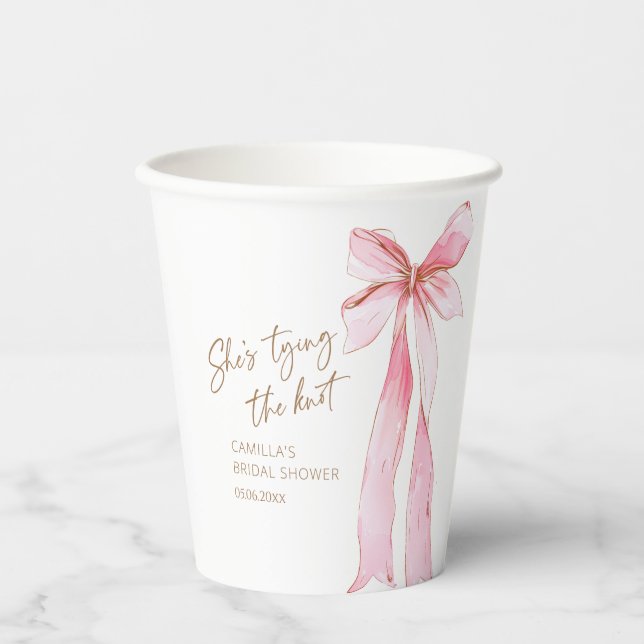 She's Tying The Knot Bridal Shower Paper Cups (Front)