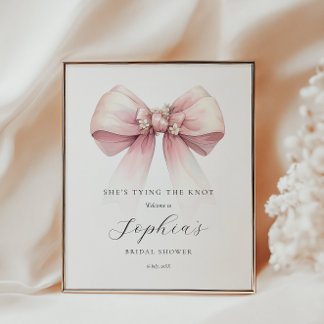 Shes Tying The Knot Bridal Shower Welcome Poster