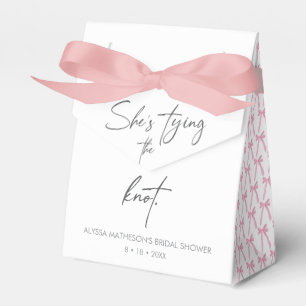 She's tying the knot Chic Ribbon bow bridal shower Favor Box