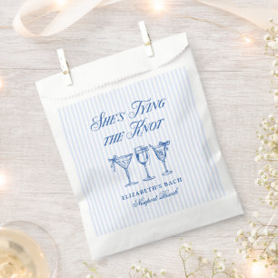 She's Tying The Knot Coastal Elegant Hand Drawn Favour Bag